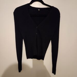 Navy 100% wool cardigan size m